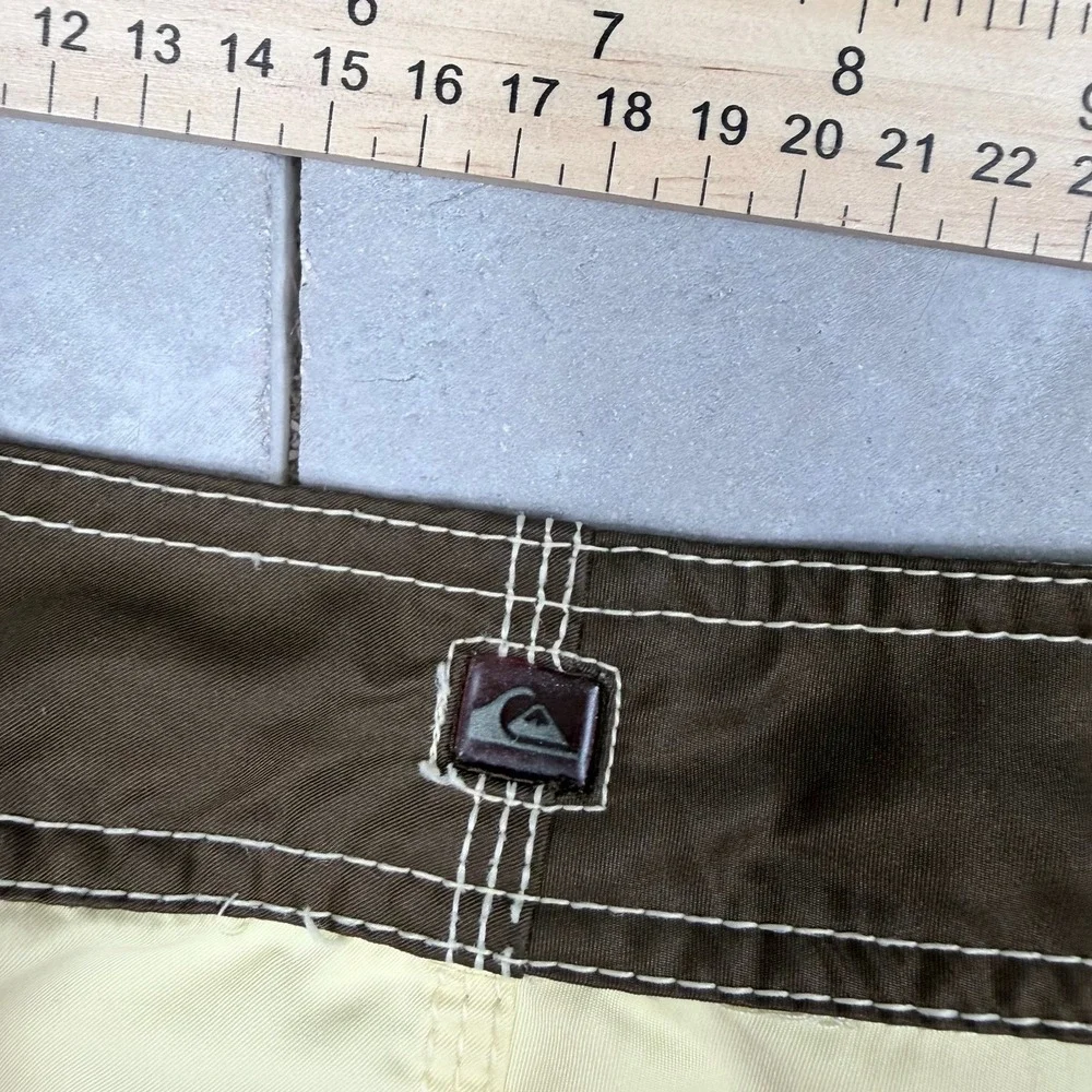 Yellow And Brown Y2K Quiksilver Board Swim Shorts 40 Inch Waist Men's XXL